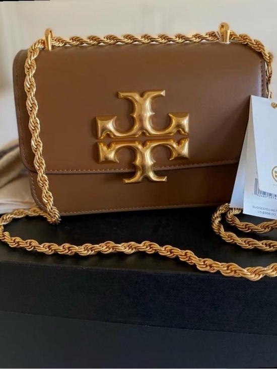 Tory Burch Handbags - Tory Burch Eleanor Classic Leather Tan Bag with Gold Chain Strap